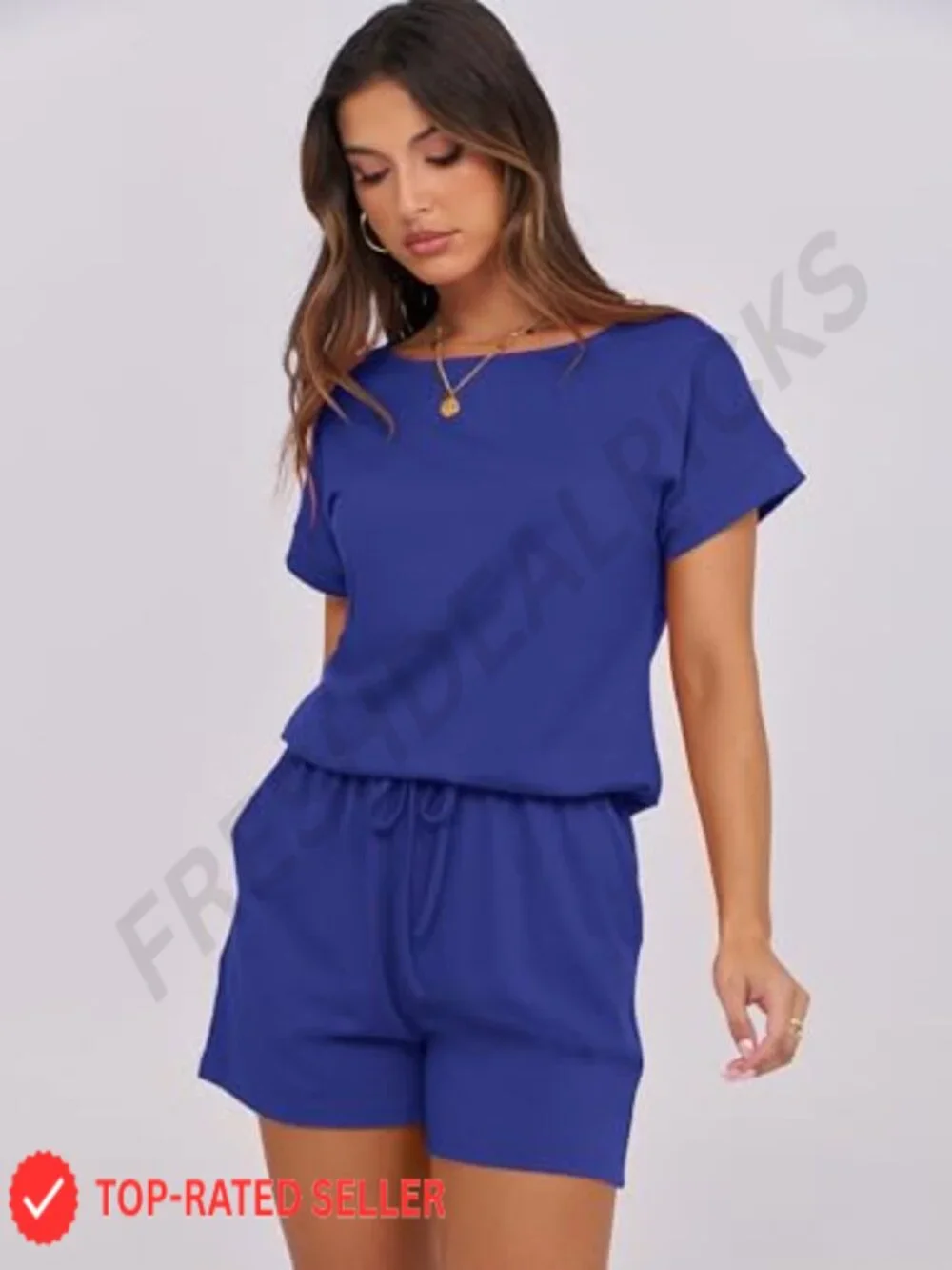 Women's Summer Romper Short Sleeve Tie-Dye